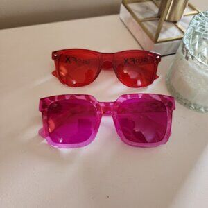 Glo FX & Rainbow OPTX Colored Lens Glasses Red/Magenta Mood Enhancing Fest/Party